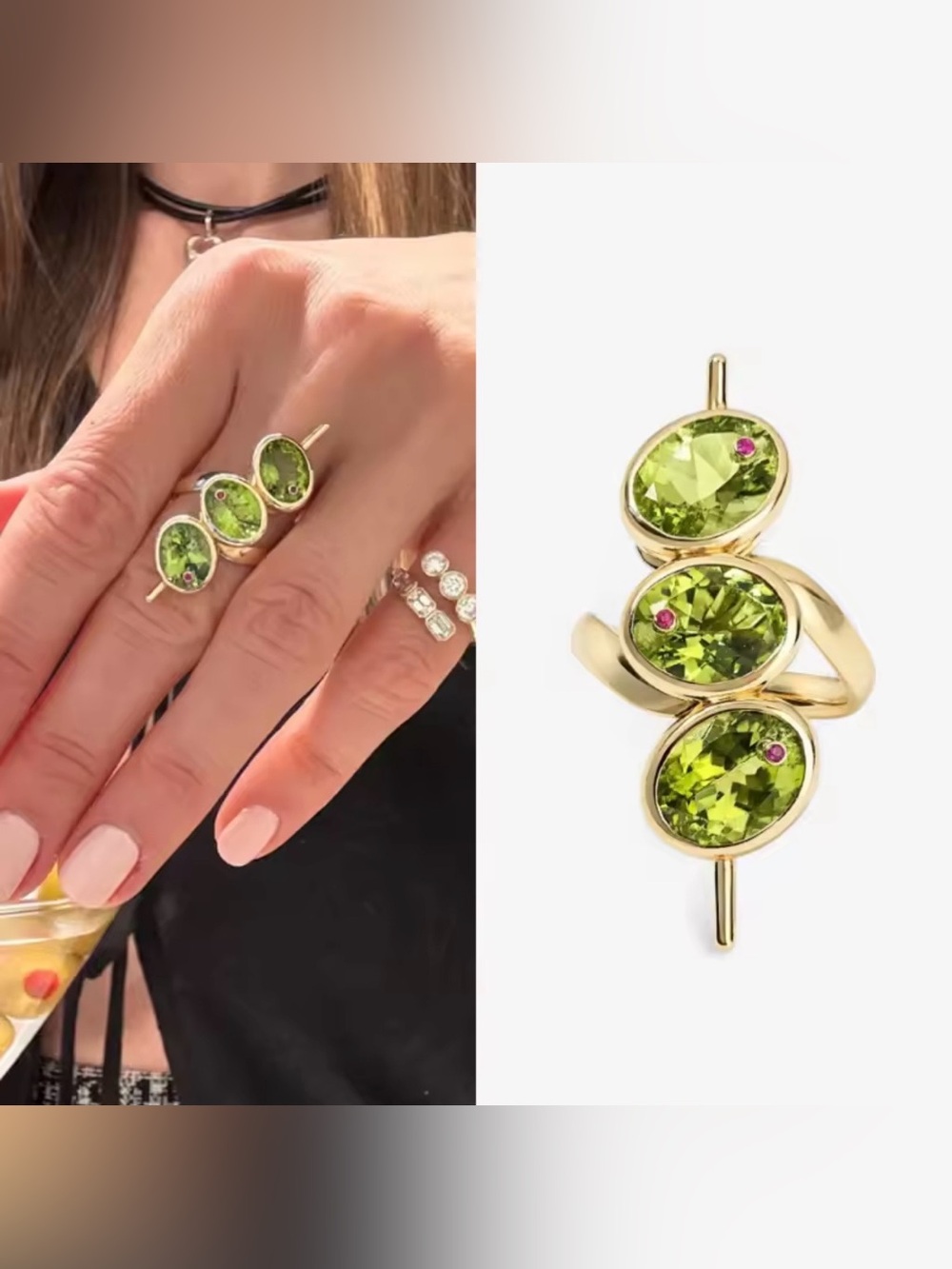 Martini Olives Cocktail Ring, Martini Olives Ring
